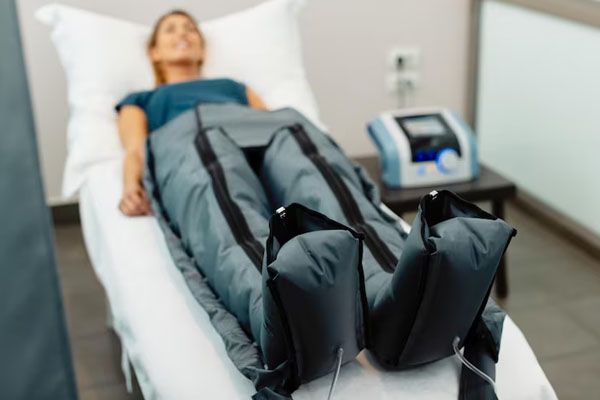 trattamento di pressoterapia ravvicinato
