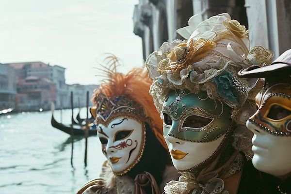Persone che festeggiano e si divertono al carnevale