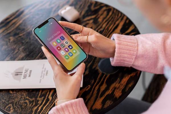 mani di una persona che tiene un telefono cellulare
